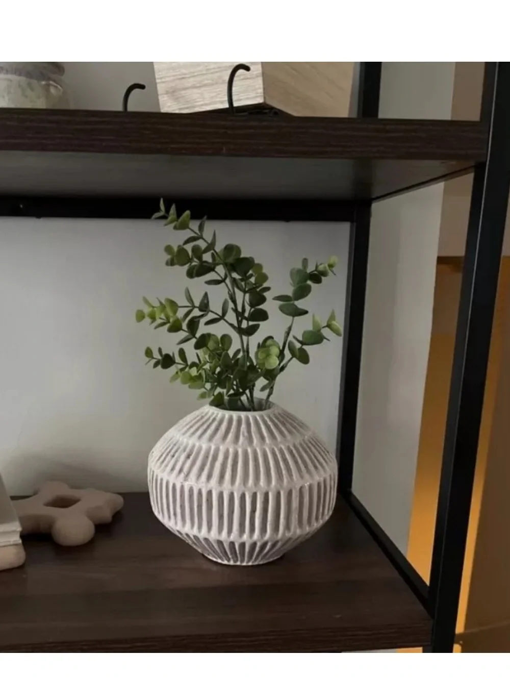 Studio McGee Carved Vase Cream Small